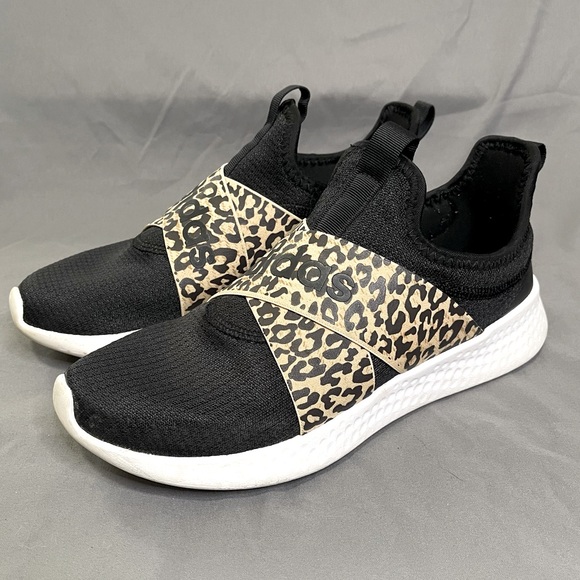 Adidas Puremotion Adapt Slip On Black White Leopard Print ShoesWomens Size 6.5 - Picture 4 of 7